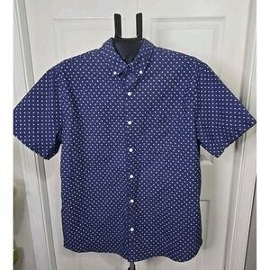 Hawker Rye Regular Fit Stretch Oxford Button-Down Shirt Men's XL Short Navy Blue